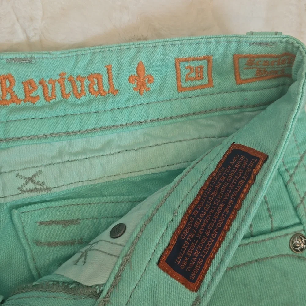 Rock Revival Women's Aqua Jean Shorts Size 28 Women's - Picture 8 of 8